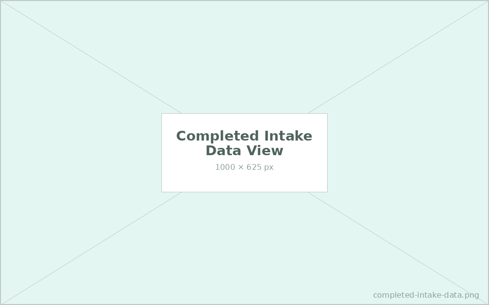 Completed intake data view